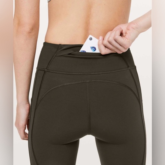 Lululemon Time To Sweat 7/8 Tight Legging 25” | Dark Olive | Sz 4 - Picture 3 of 9